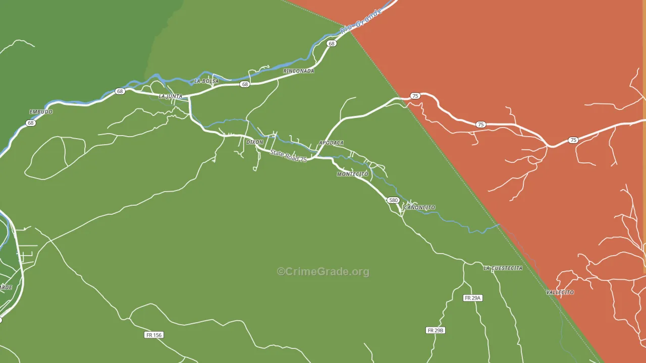 87527, NM Map of Theft Rates