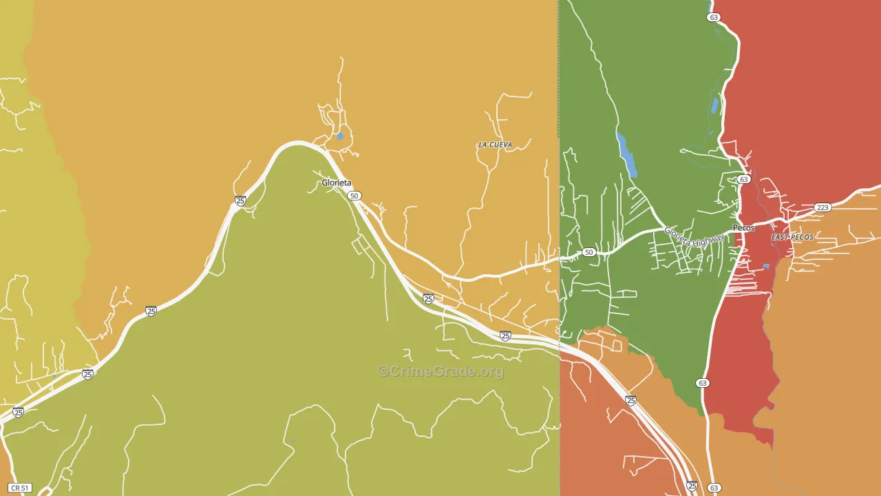 87535, NM Map of Theft Rates