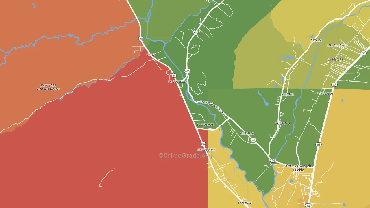 87537, NM Map of Theft Rates