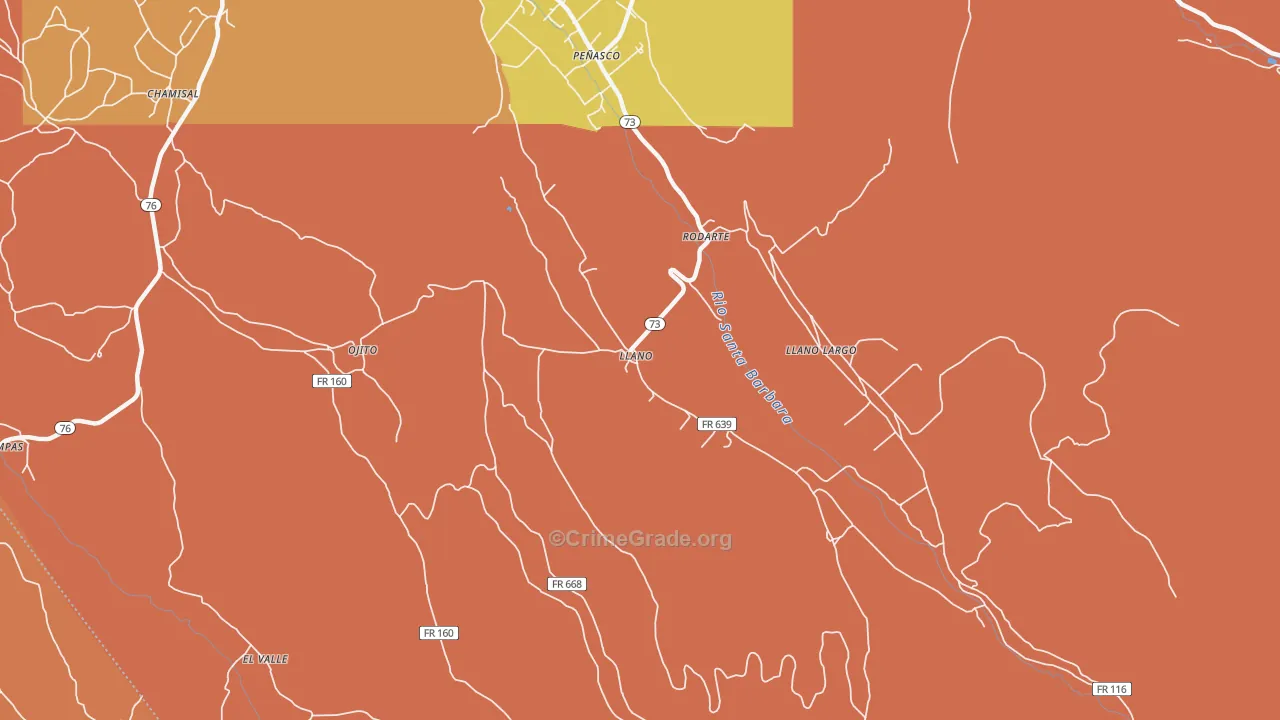 87543, NM Map of Theft Rates