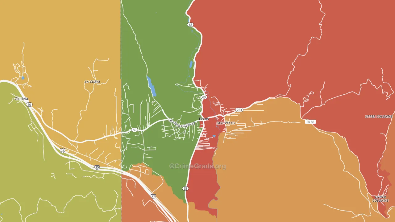 87552, NM Map of Theft Rates