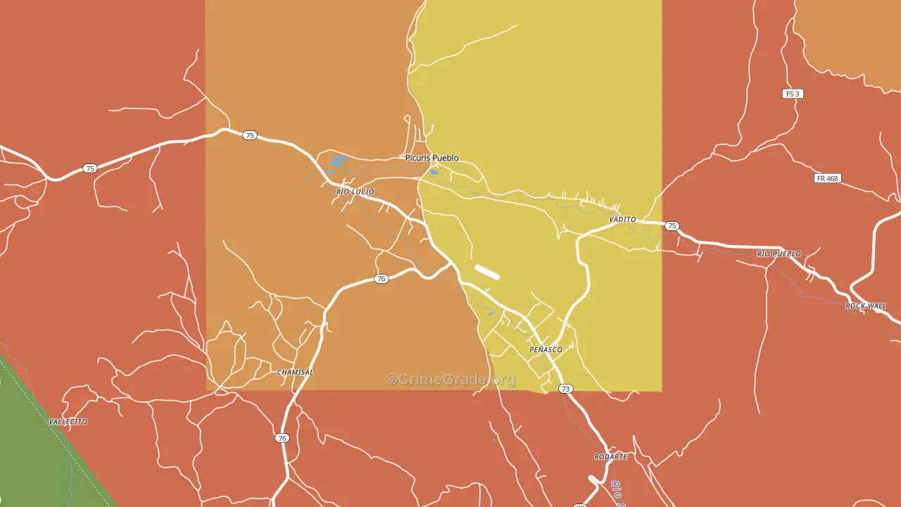 87553, NM Map of Theft Rates