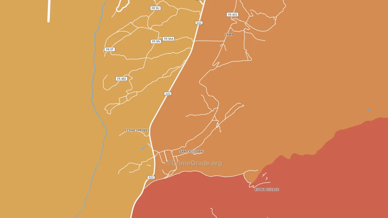 87564, NM Map of Theft Rates