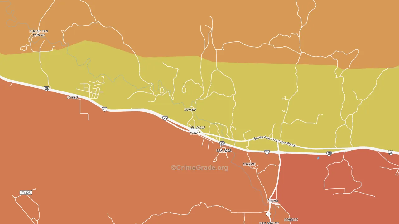 87565, NM Map of Theft Rates