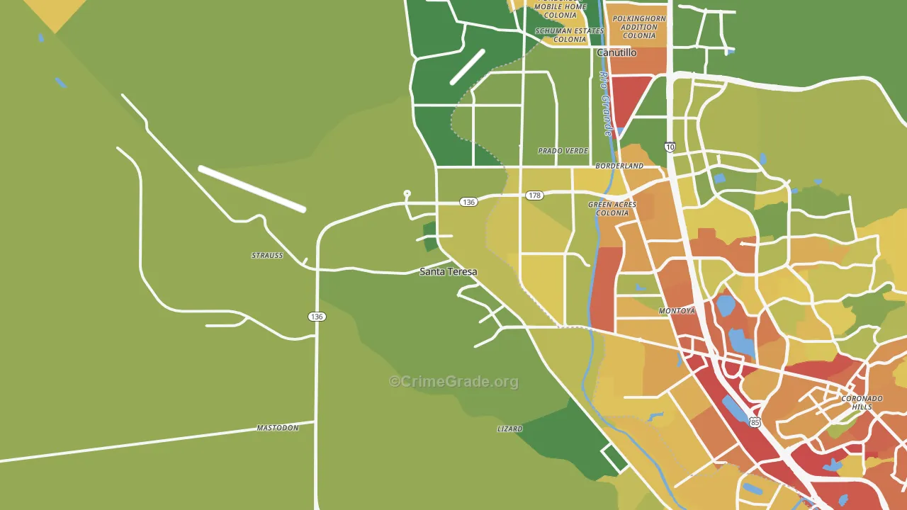 88008, NM Map of Theft Rates