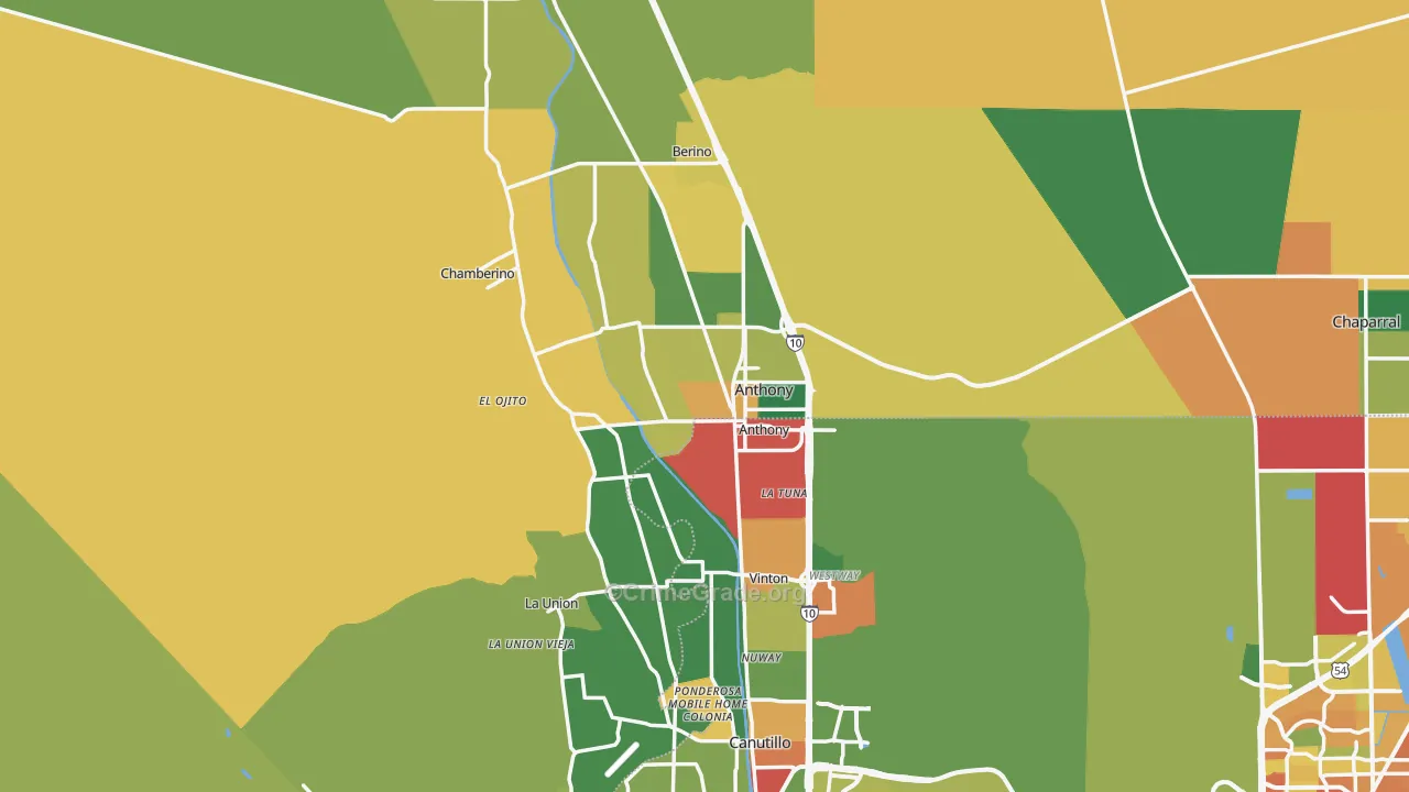88021, NM Map of Theft Rates