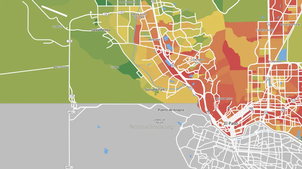 88063, NM Map of Theft Rates