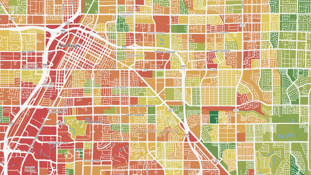89104, NV Map of Theft Rates