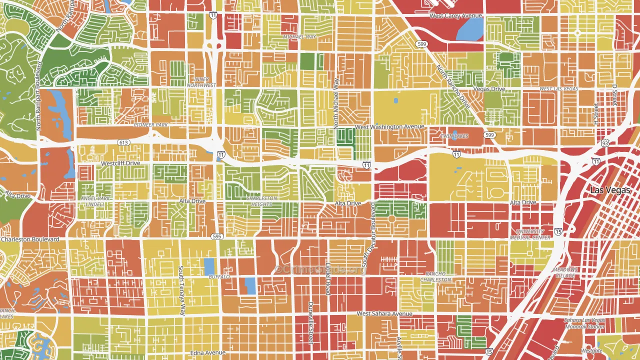 89107, NV Map of Theft Rates