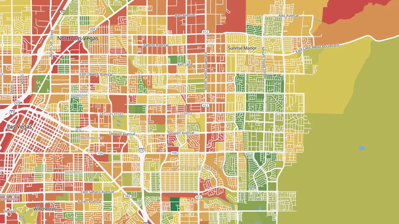 89110, NV Map of Theft Rates