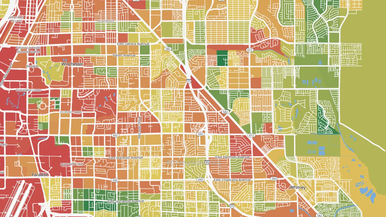 89121, NV Map of Theft Rates