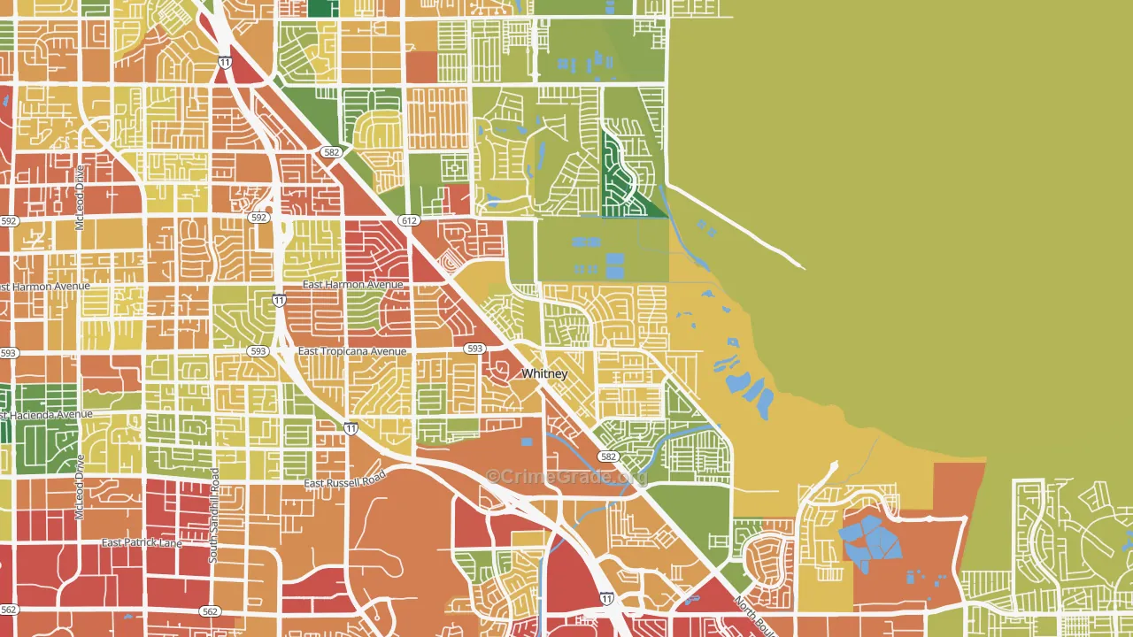 89122, NV Map of Theft Rates