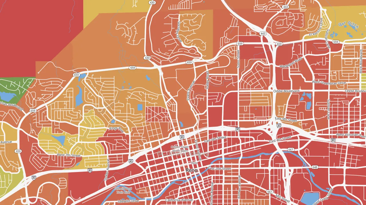 89557, NV Map of Theft Rates