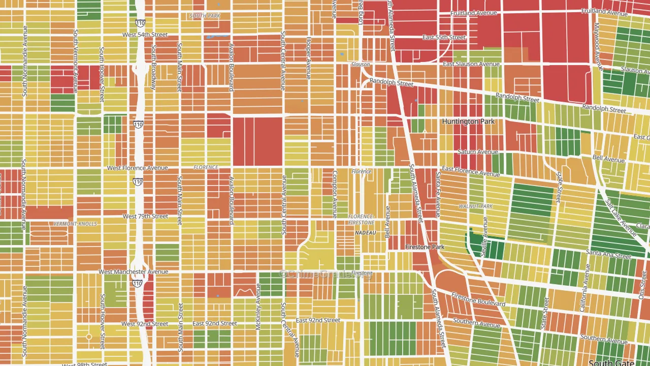 90001, CA Map of Theft Rates