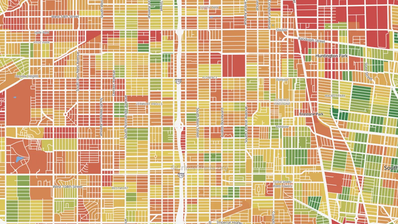 90003, CA Map of Theft Rates