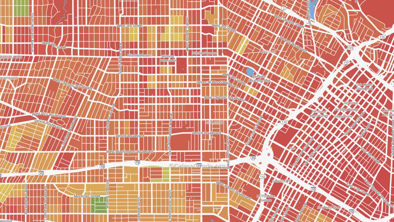 90006, CA Map of Theft Rates
