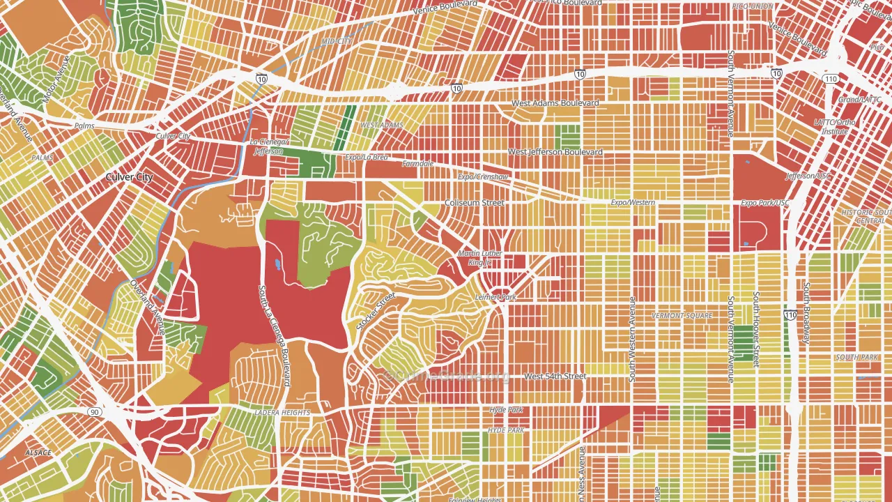 90008, CA Map of Theft Rates