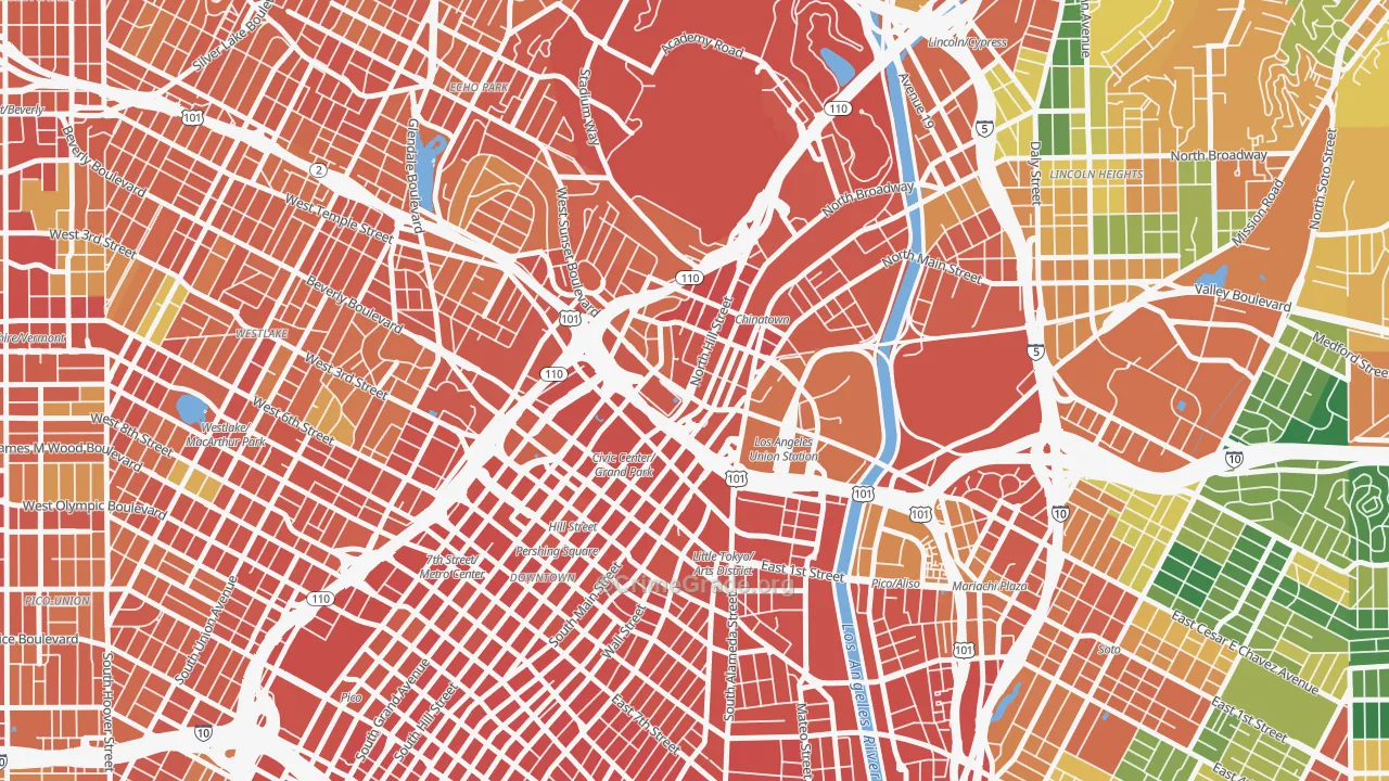90012, CA Map of Theft Rates