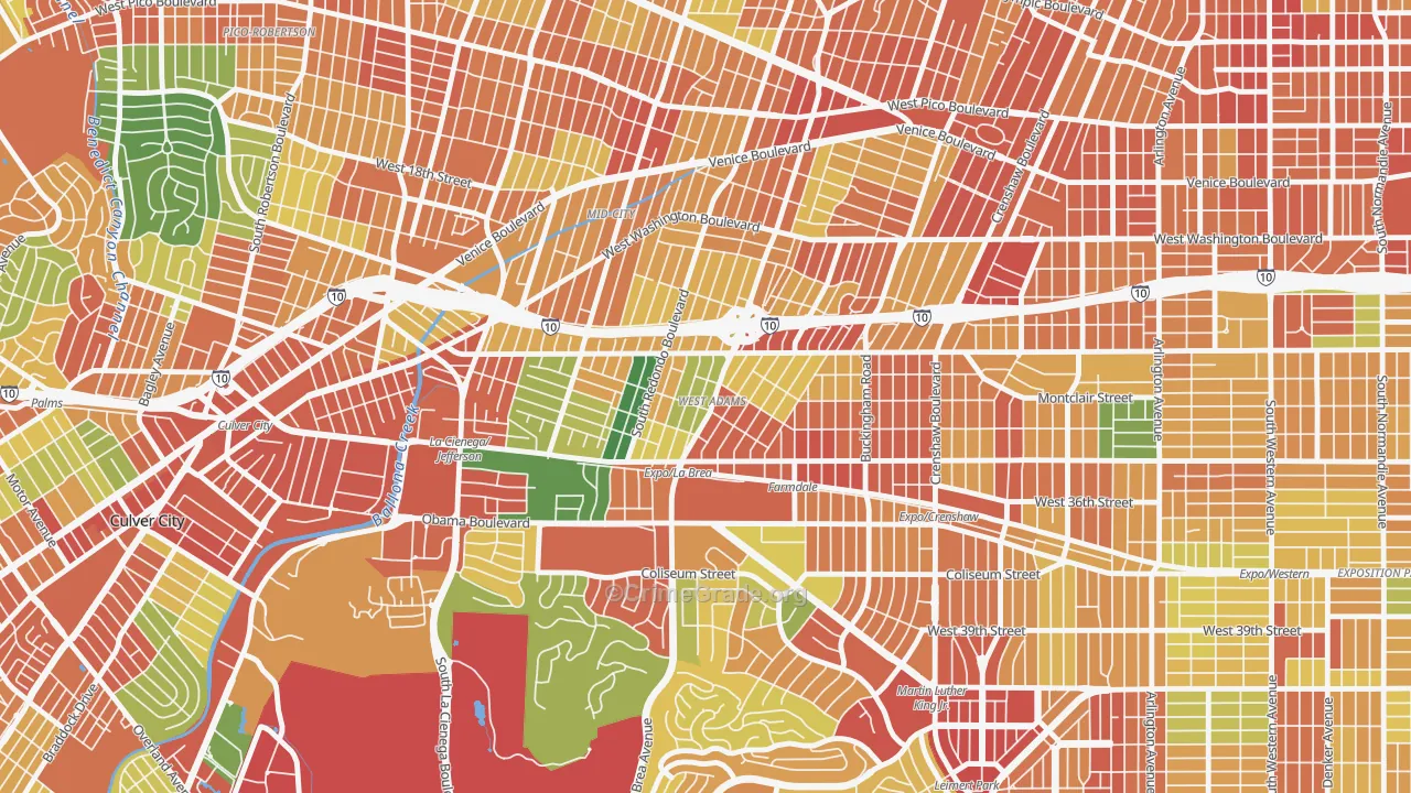 90016, CA Map of Theft Rates