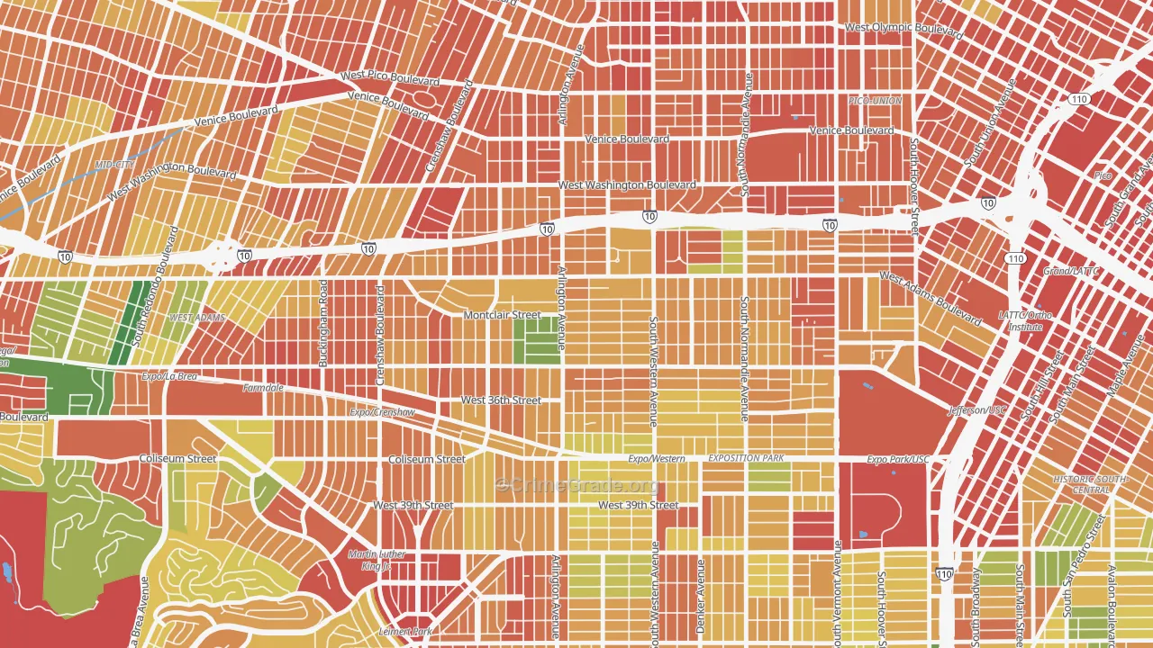 90018, CA Map of Theft Rates