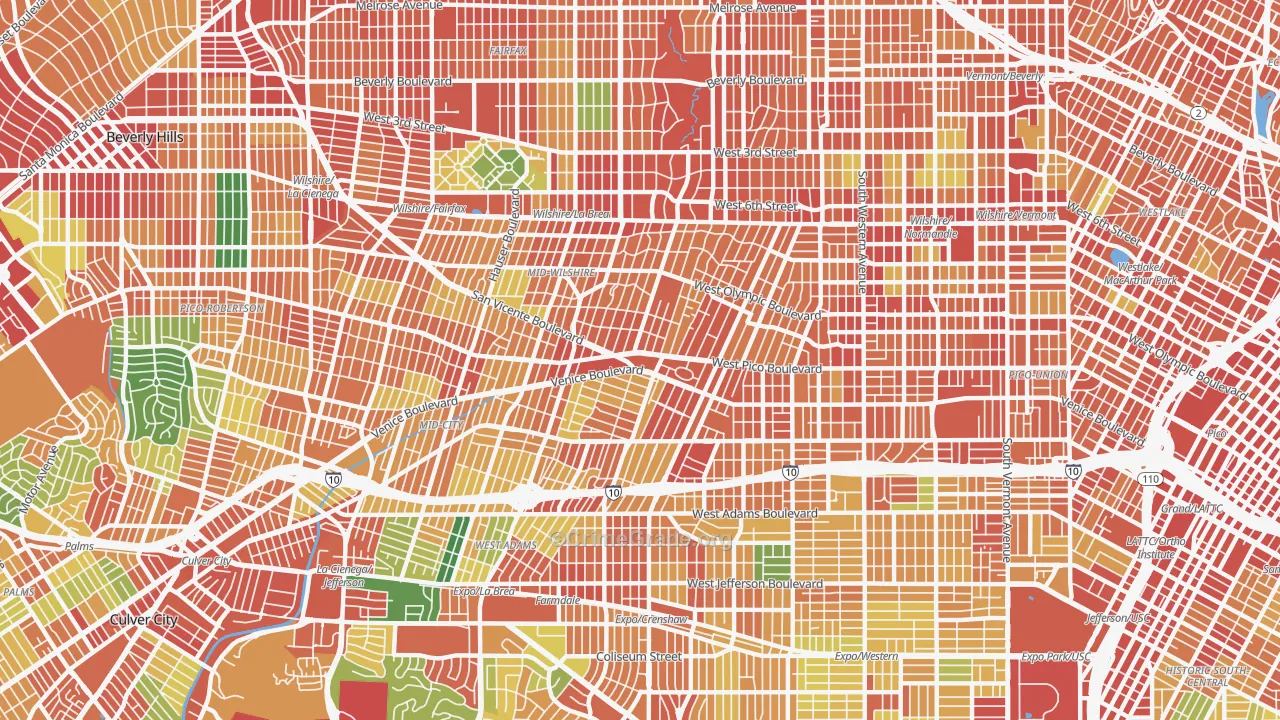90019, CA Map of Theft Rates