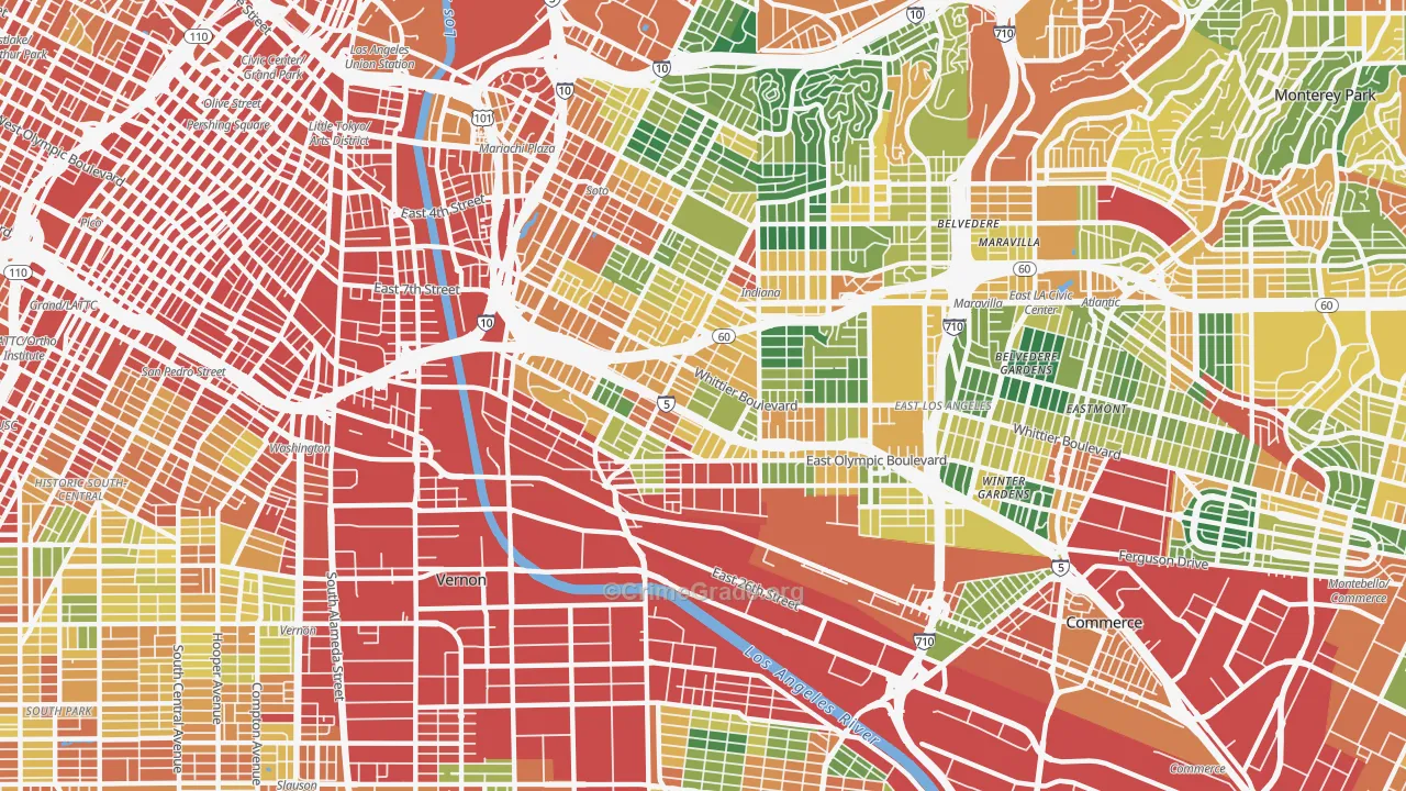 90023, CA Map of Theft Rates