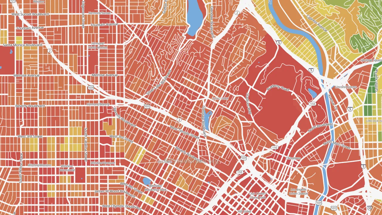 90026, CA Map of Theft Rates
