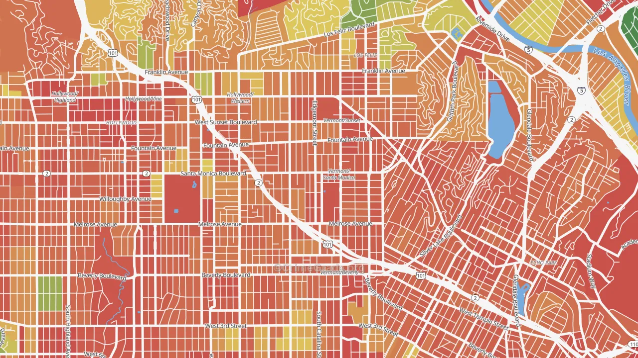 90029, CA Map of Theft Rates