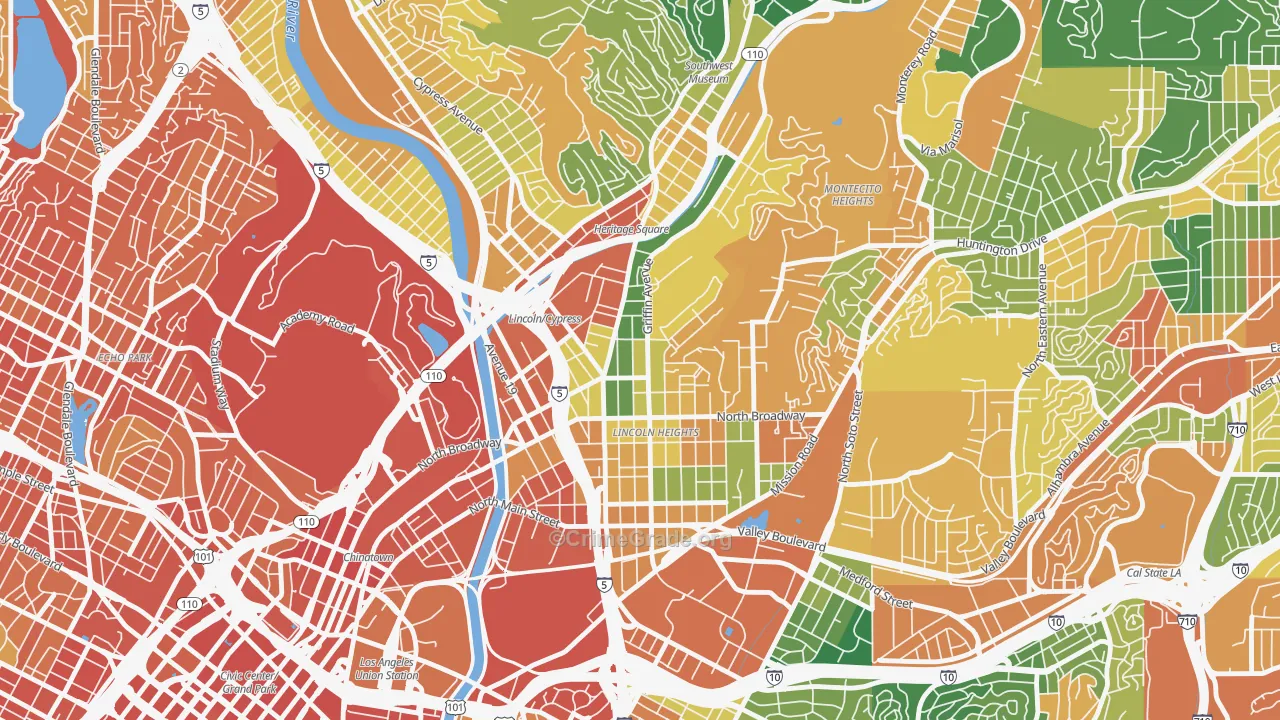 90031, CA Map of Theft Rates