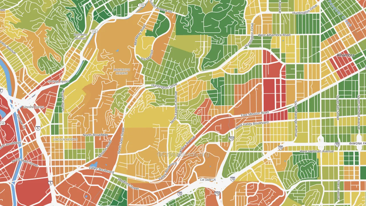 90032, CA Map of Theft Rates