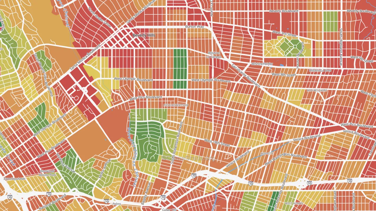 90035, CA Map of Theft Rates