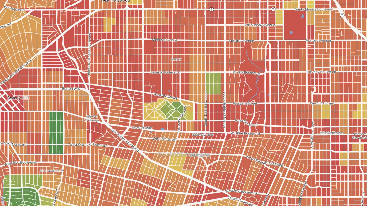 90036, CA Map of Theft Rates
