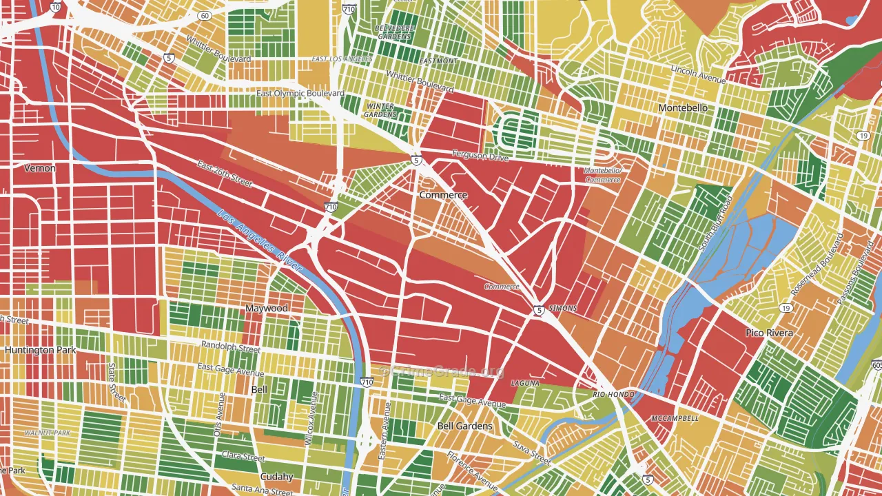 90040, CA Map of Theft Rates