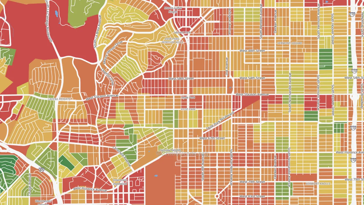 90043, CA Map of Theft Rates