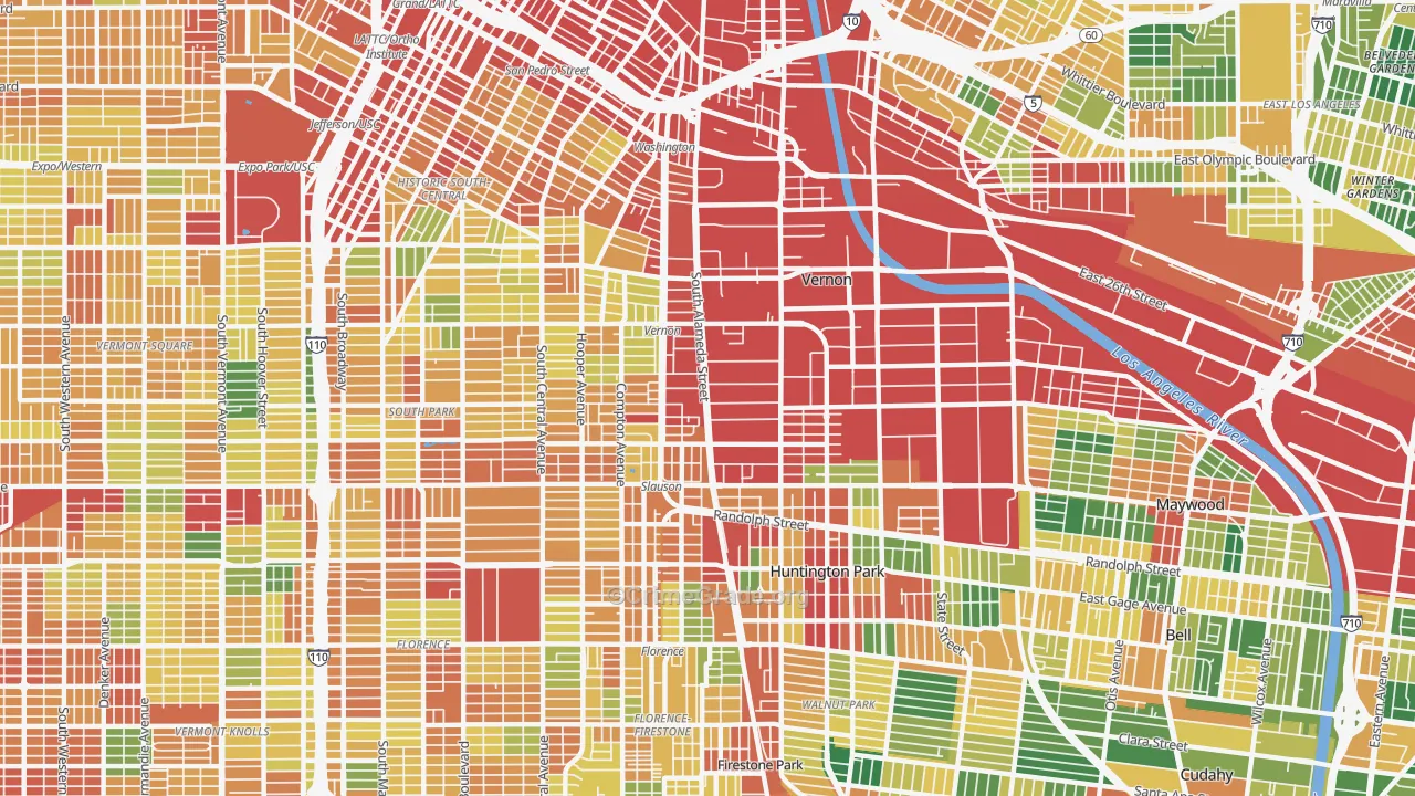 90058, CA Map of Theft Rates