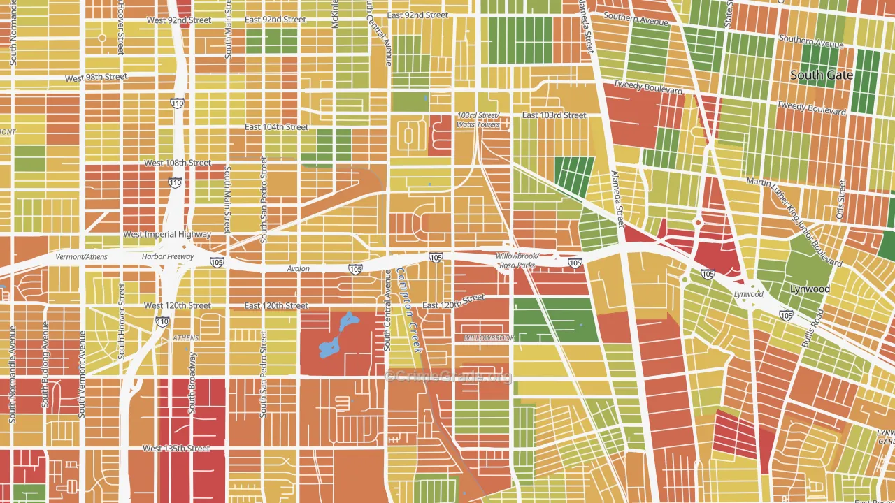 90059, CA Map of Theft Rates
