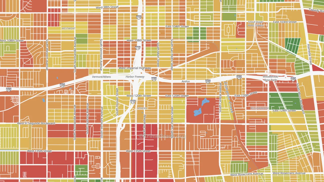 90061, CA Map of Theft Rates