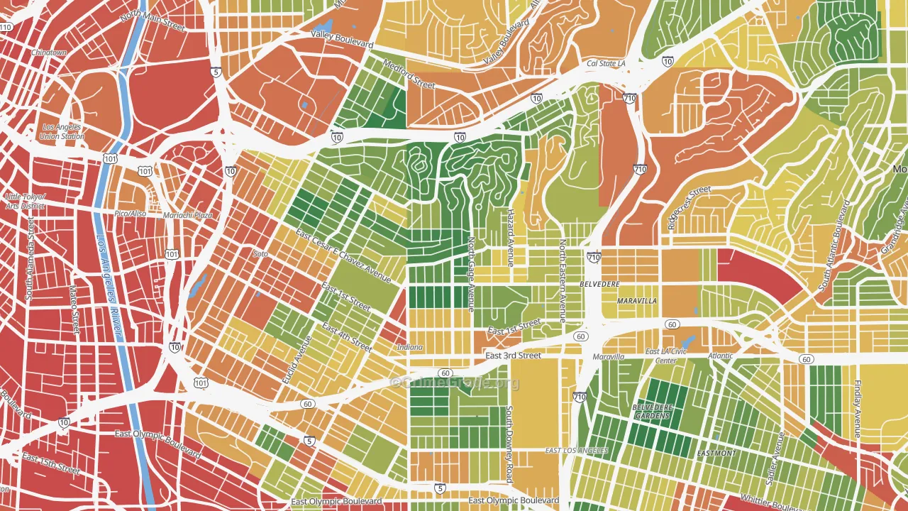 90063, CA Map of Theft Rates
