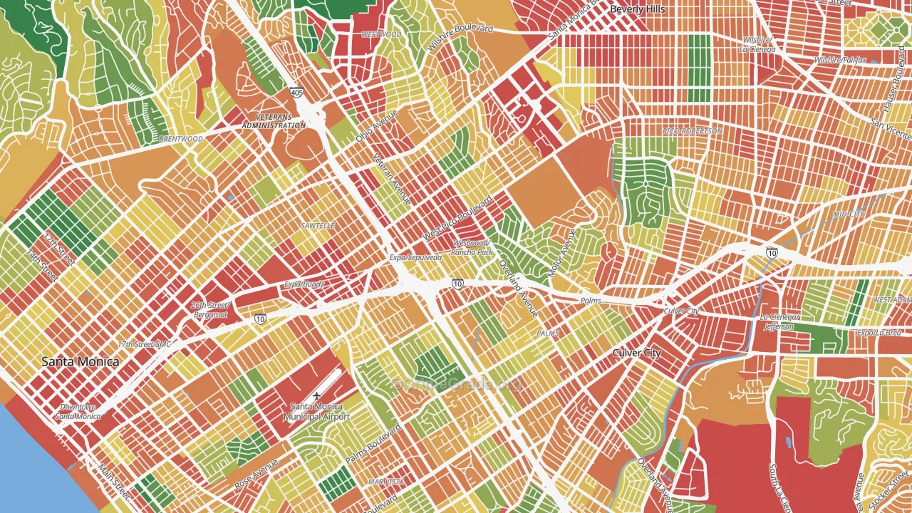 90064, CA Map of Theft Rates