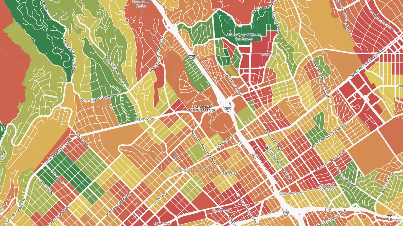 90073, CA Map of Theft Rates