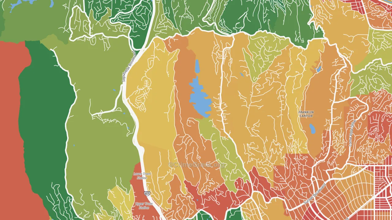 90077, CA Map of Theft Rates