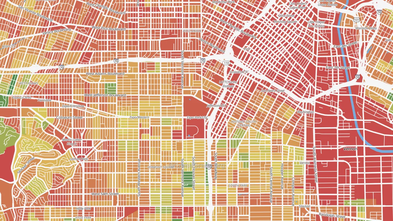 90089, CA Map of Theft Rates