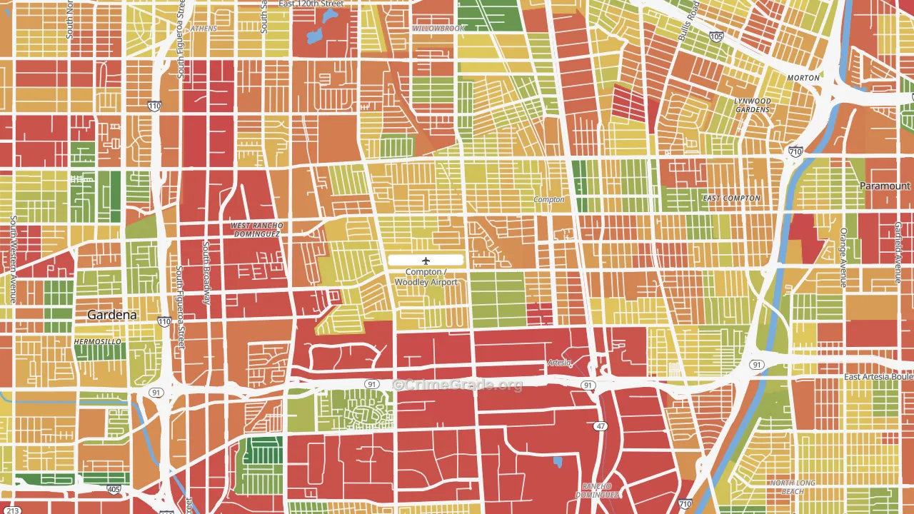 90220, CA Map of Theft Rates