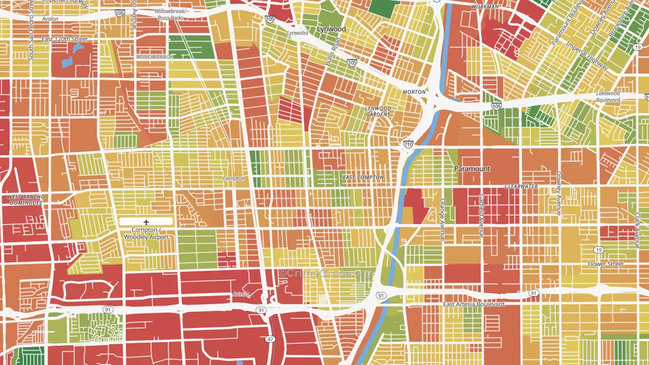 90221, CA Map of Theft Rates