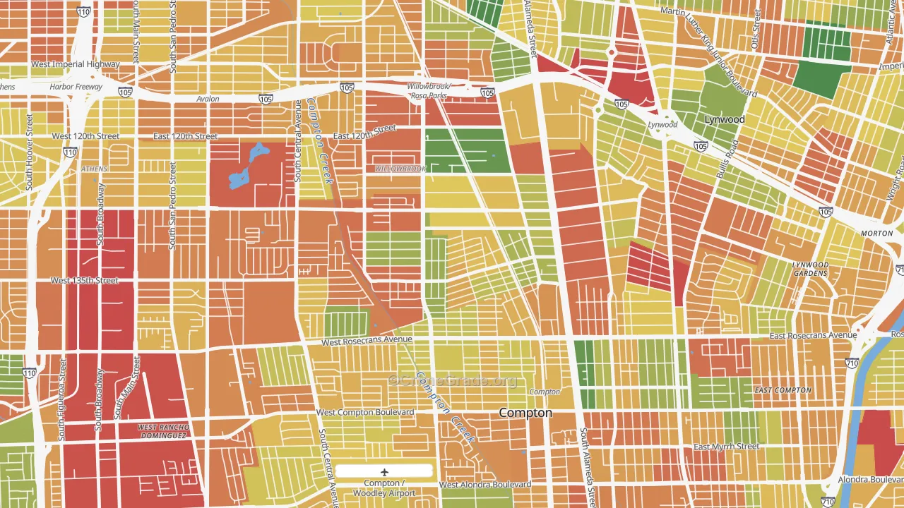 90222, CA Map of Theft Rates
