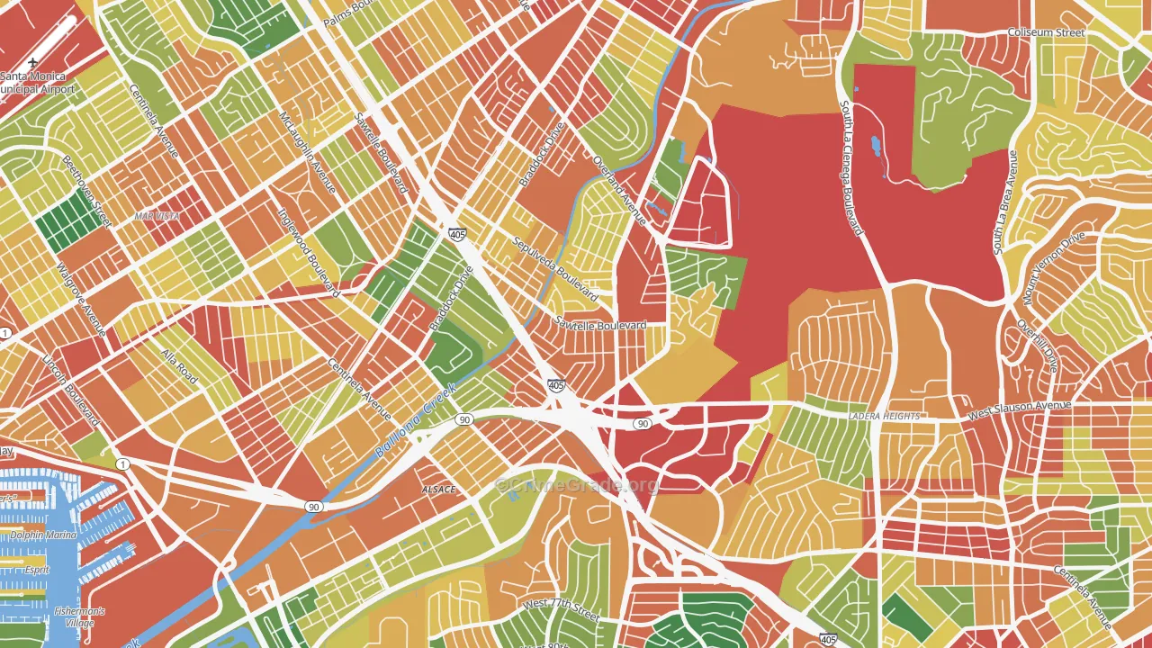90230, CA Map of Theft Rates