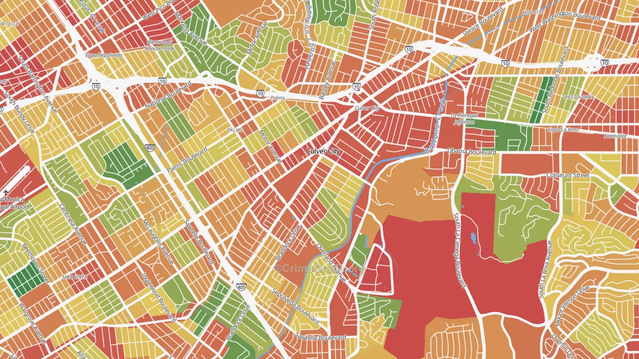 90232, CA Map of Theft Rates
