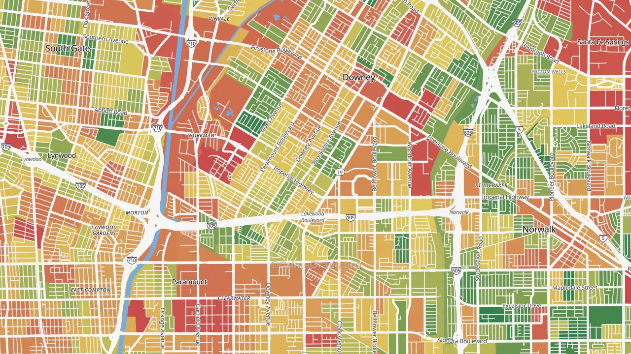 90242, CA Map of Theft Rates