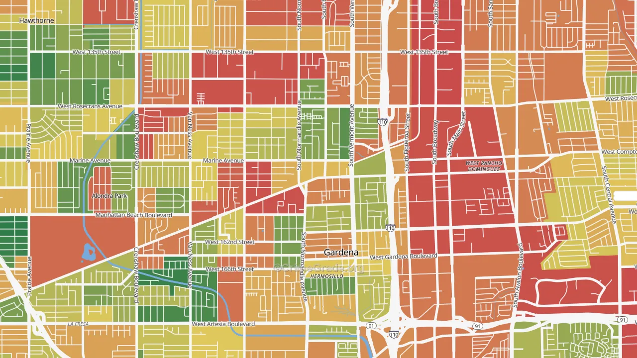 90247, CA Map of Theft Rates