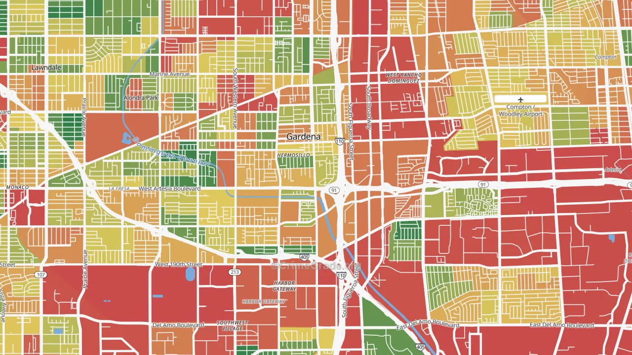 90248, CA Map of Theft Rates